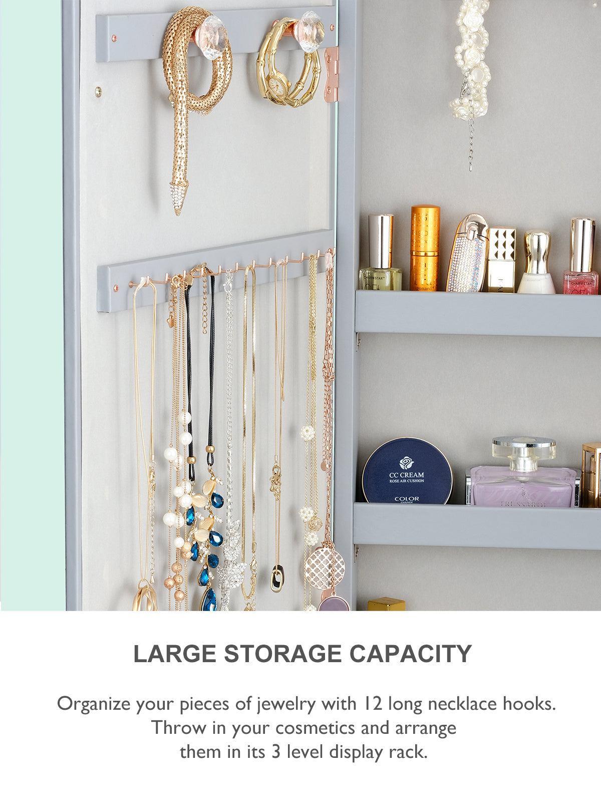 Jewelry Cabinet. Large Earrings Case Jewelry Storage. Wall Mounted Earring  Organizer. Earrings Storage 